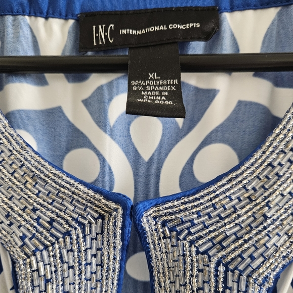 INC International XL Blue White Beads - Picture 5 of 5